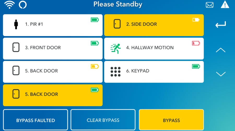 New Brunswick security system command screen.